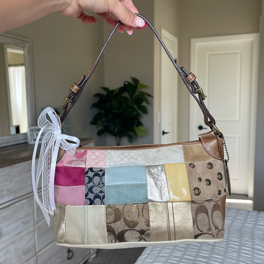 Vintage COACH Patchwork Mini Y2K Shoulder Purse